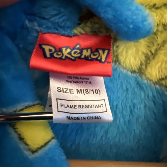 Pokemon Pikachu Plush Pajama Bathrobe Youth Blue Medium 8/10 - Picture 10 of 16